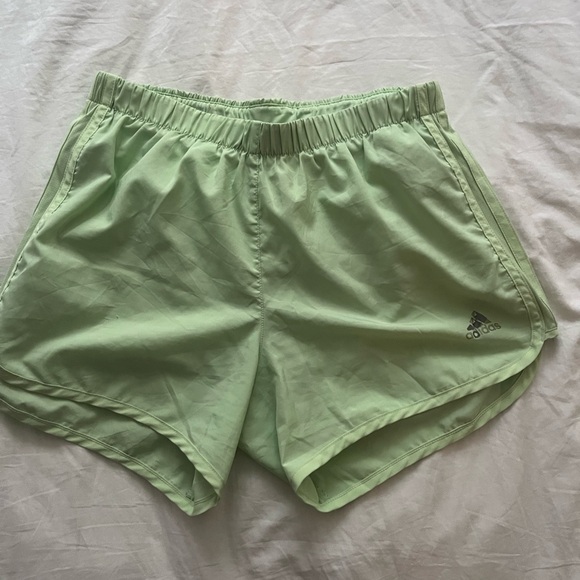 Adidas Women's Light Green Athletic Shorts - Picture 1 of 5